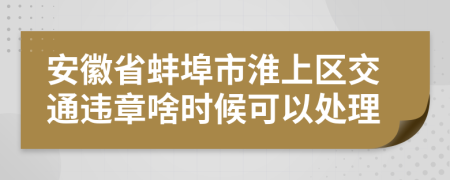 安徽省蚌埠市淮上区交通违章啥时候可以处理