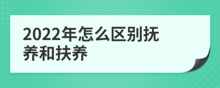 2022年怎么区别抚养和扶养