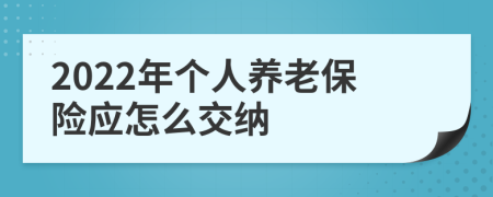 2022年个人养老保险应怎么交纳