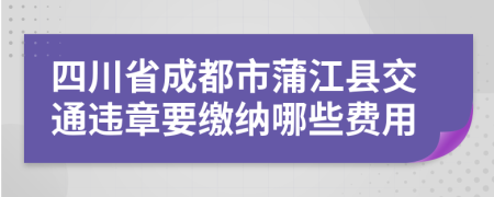 四川省成都市蒲江县交通违章要缴纳哪些费用