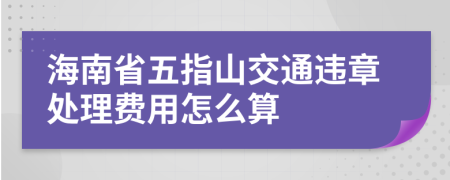 海南省五指山交通违章处理费用怎么算