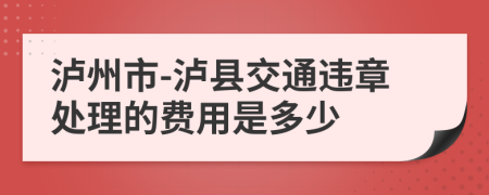 泸州市-泸县交通违章处理的费用是多少