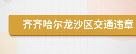 齐齐哈尔龙沙区交通违章