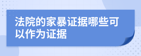 法院的家暴证据哪些可以作为证据