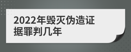 2022年毁灭伪造证据罪判几年