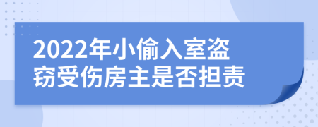 2022年小偷入室盗窃受伤房主是否担责