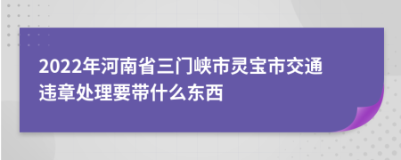 2022年河南省三门峡市灵宝市交通违章处理要带什么东西