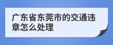 广东省东莞市的交通违章怎么处理