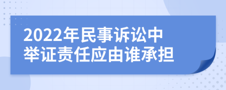 2022年民事诉讼中举证责任应由谁承担