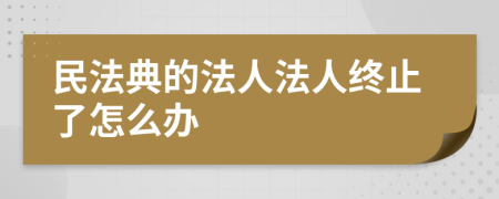 民法典的法人法人终止了怎么办