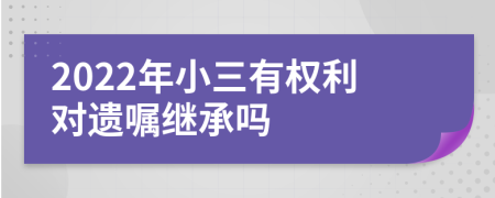 2022年小三有权利对遗嘱继承吗
