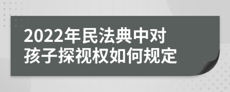 2022年民法典中对孩子探视权如何规定