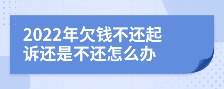 2022年欠钱不还起诉还是不还怎么办