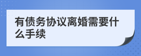 有债务协议离婚需要什么手续