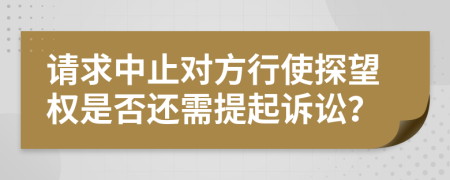 请求中止对方行使探望权是否还需提起诉讼？