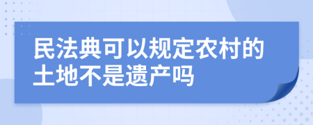 民法典可以规定农村的土地不是遗产吗