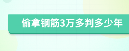 偷拿钢筋3万多判多少年