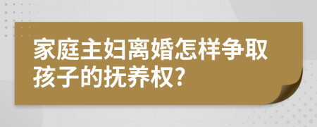 家庭主妇离婚怎样争取孩子的抚养权?