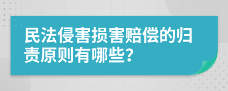 民法侵害损害赔偿的归责原则有哪些？