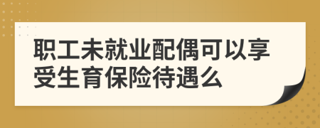 职工未就业配偶可以享受生育保险待遇么