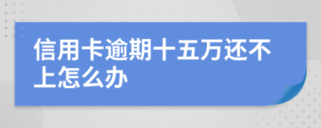 信用卡逾期十五万还不上怎么办