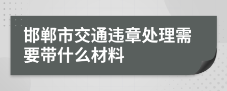 邯郸市交通违章处理需要带什么材料