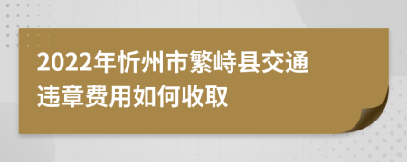 2022年忻州市繁峙县交通违章费用如何收取