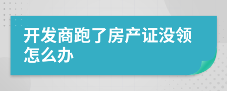 开发商跑了房产证没领怎么办