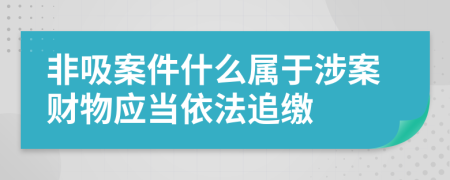 非吸案件什么属于涉案财物应当依法追缴