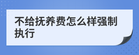 不给抚养费怎么样强制执行