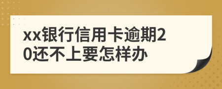 xx银行信用卡逾期20还不上要怎样办