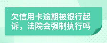 欠信用卡逾期被银行起诉，法院会强制执行吗