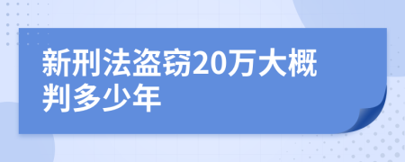 新刑法盗窃20万大概判多少年