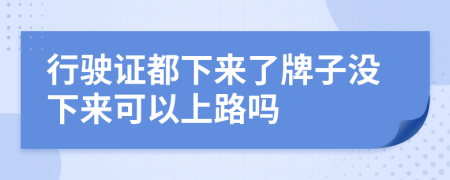 行驶证都下来了牌子没下来可以上路吗