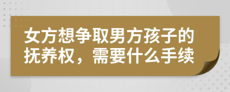 女方想争取男方孩子的抚养权，需要什么手续