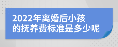 2022年离婚后小孩的抚养费标准是多少呢