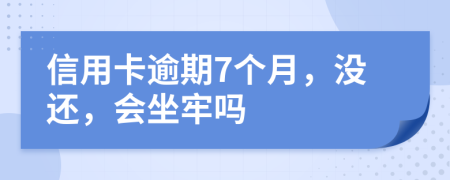 信用卡逾期7个月，没还，会坐牢吗