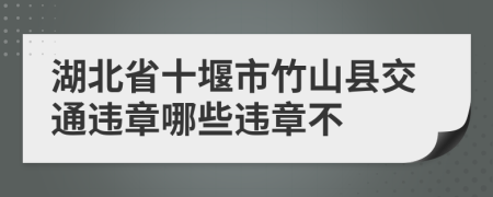 湖北省十堰市竹山县交通违章哪些违章不