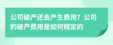 公司破产还会产生费用？公司的破产费用是如何规定的