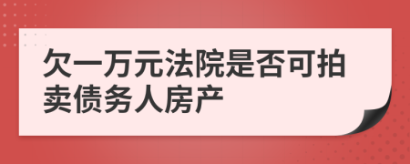 欠一万元法院是否可拍卖债务人房产