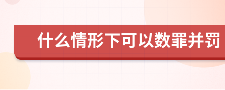 什么情形下可以数罪并罚