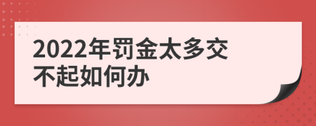 2022年罚金太多交不起如何办