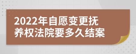 2022年自愿变更抚养权法院要多久结案