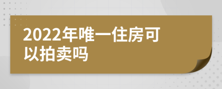 2022年唯一住房可以拍卖吗