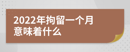 2022年拘留一个月意味着什么