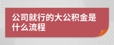 公司就行的大公积金是什么流程