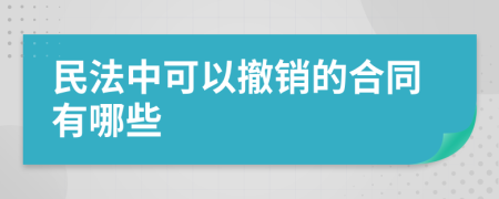 民法中可以撤销的合同有哪些