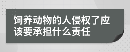 饲养动物的人侵权了应该要承担什么责任