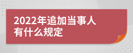 2022年追加当事人有什么规定