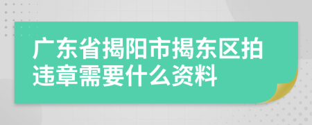 广东省揭阳市揭东区拍违章需要什么资料